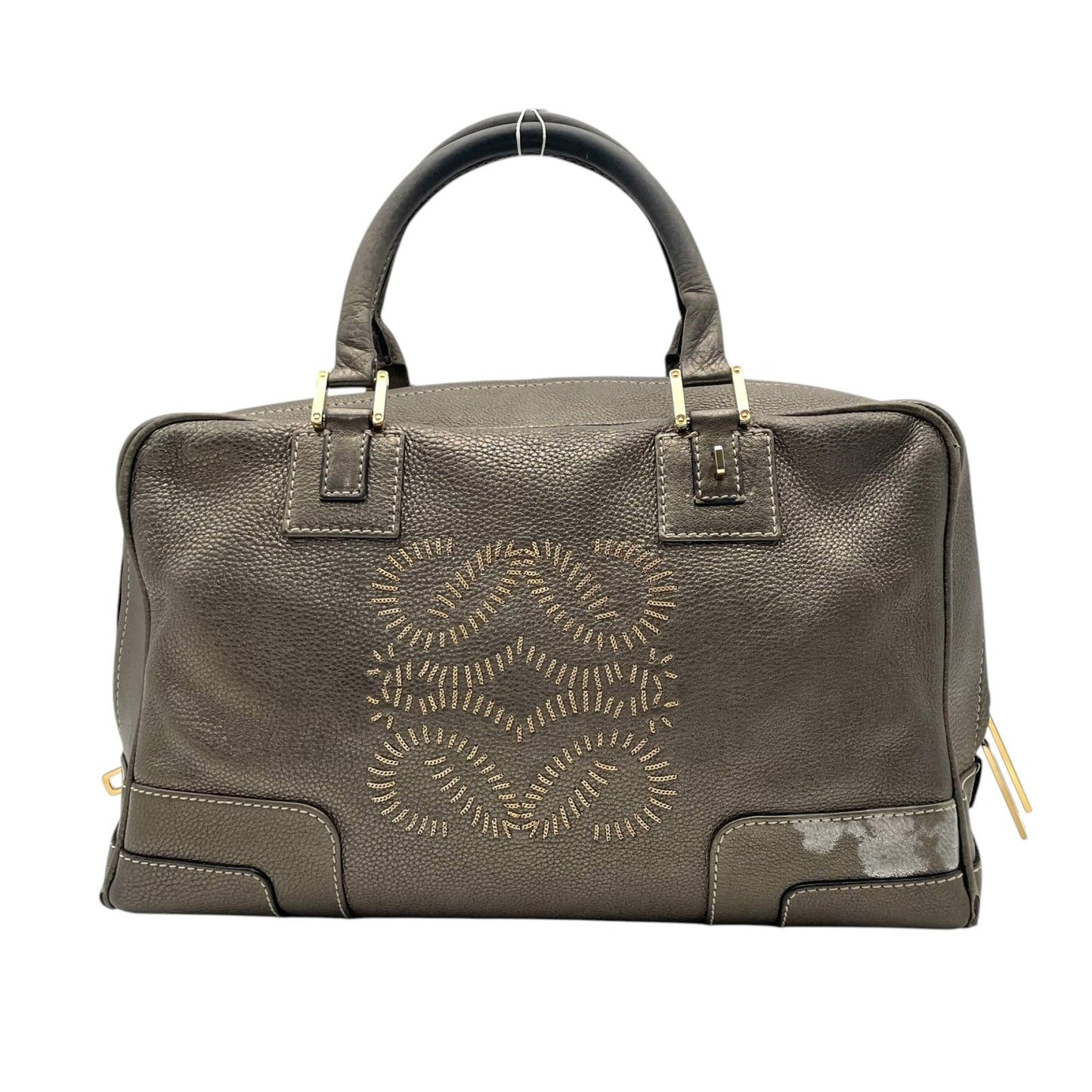 Loewe Amazona Boston Bag Leather Gray Anagram — view 2