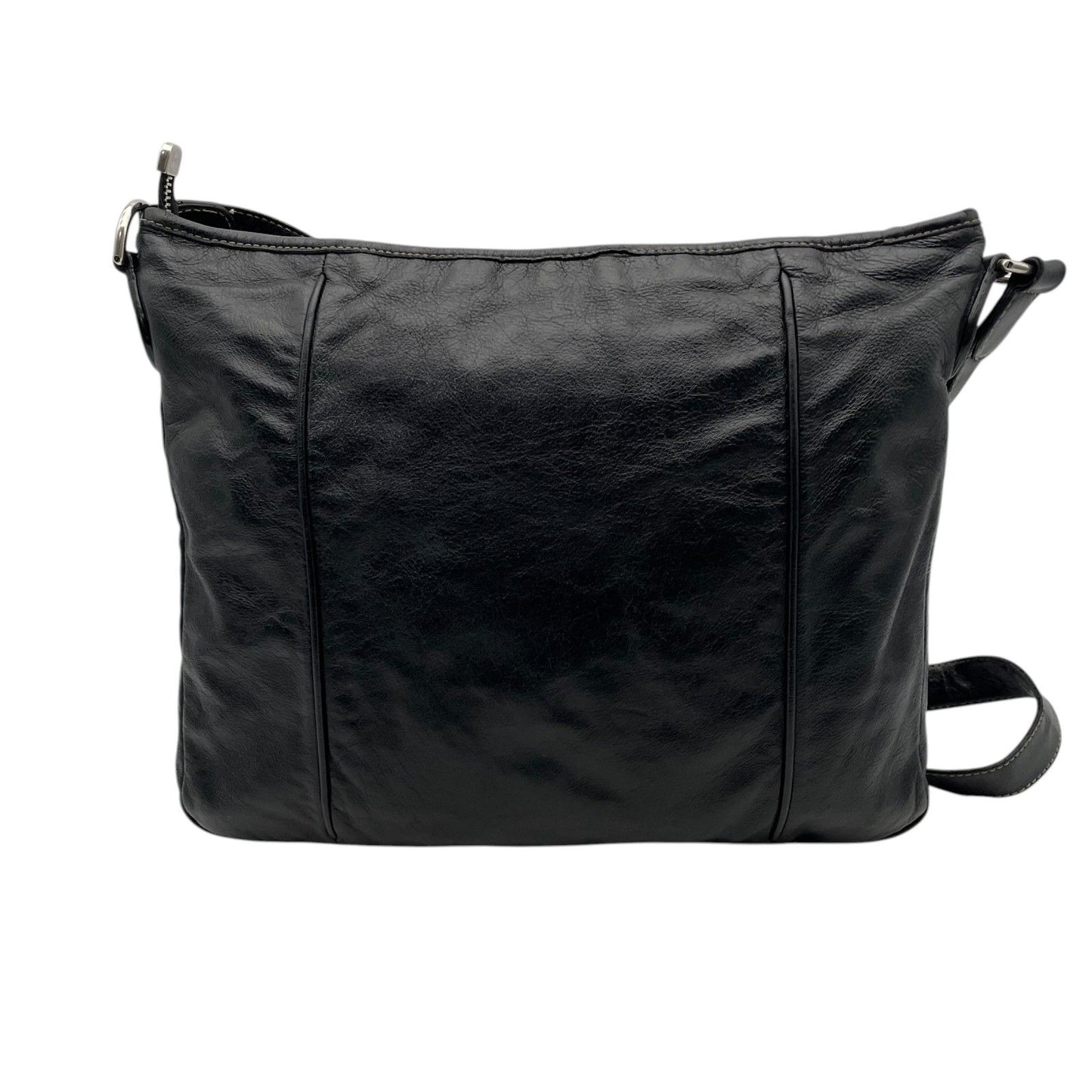 Gucci Interlocking Leather Shoulder Bag Black Silver Crossbody — view 3