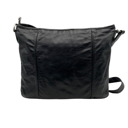 Gucci Interlocking Leather Shoulder Bag Black Silver Crossbody — view 3