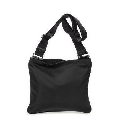 Prada Flat Messenger Crossbody Bag Black Nylon Canvas — view 5