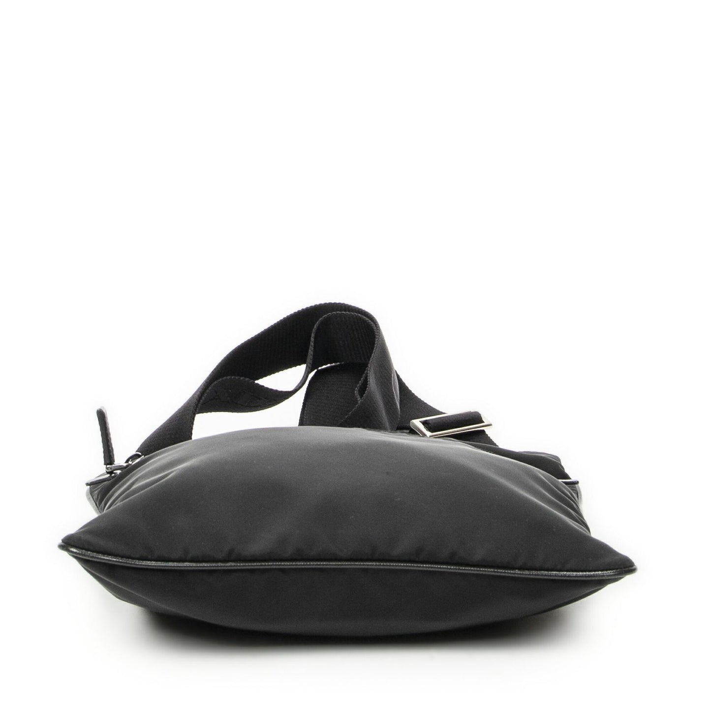 Prada Flat Messenger Crossbody Bag Black Nylon Canvas — view 6