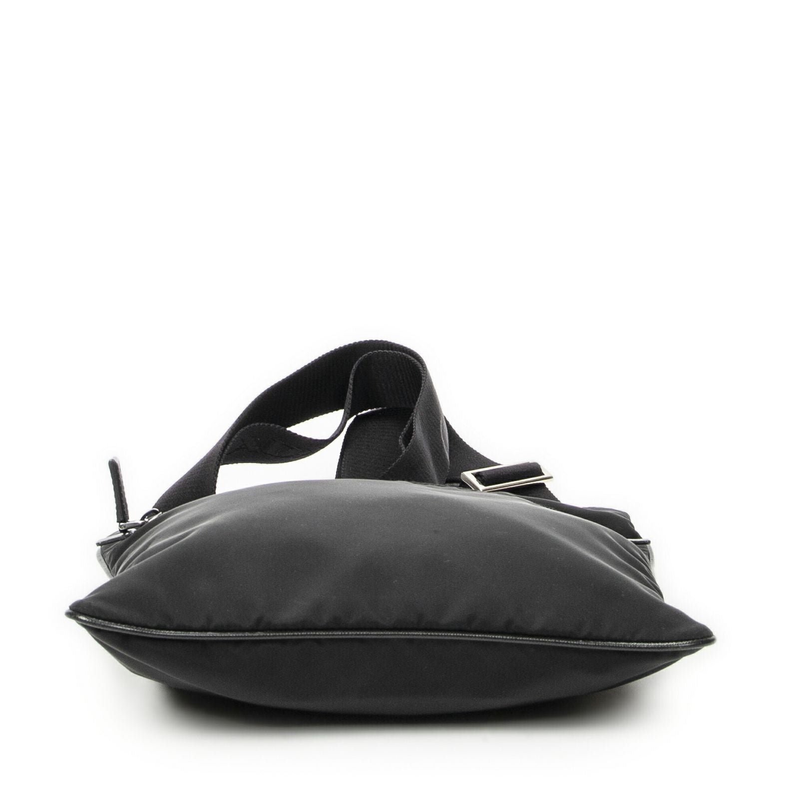 Prada Flat Messenger Crossbody Bag Black Nylon Canvas — view 6