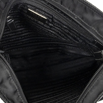 Prada Flat Messenger Crossbody Bag Black Nylon Canvas — view 9