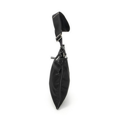 Prada Flat Messenger Crossbody Bag Black Nylon Canvas — view 3