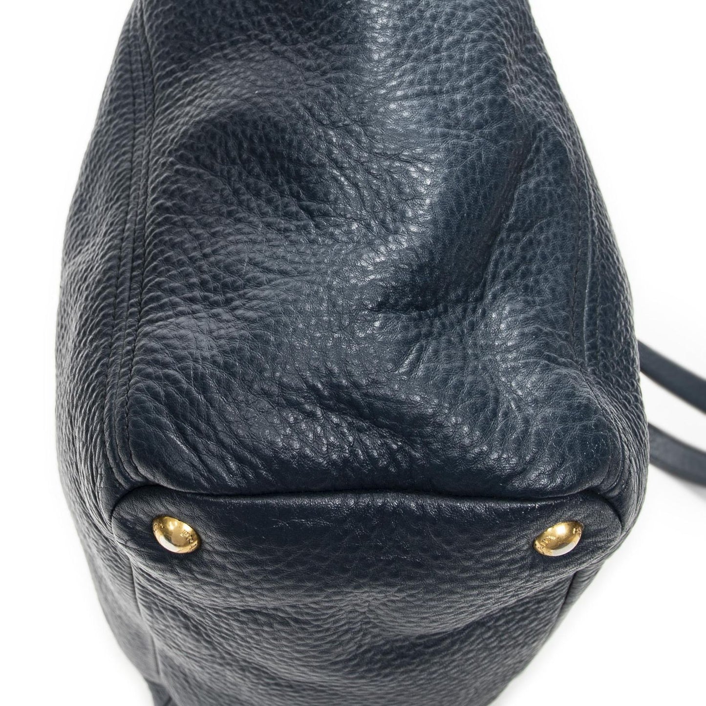 Prada Pocket Shopping Tote Dark Blue Vitello Phoenix — view 8
