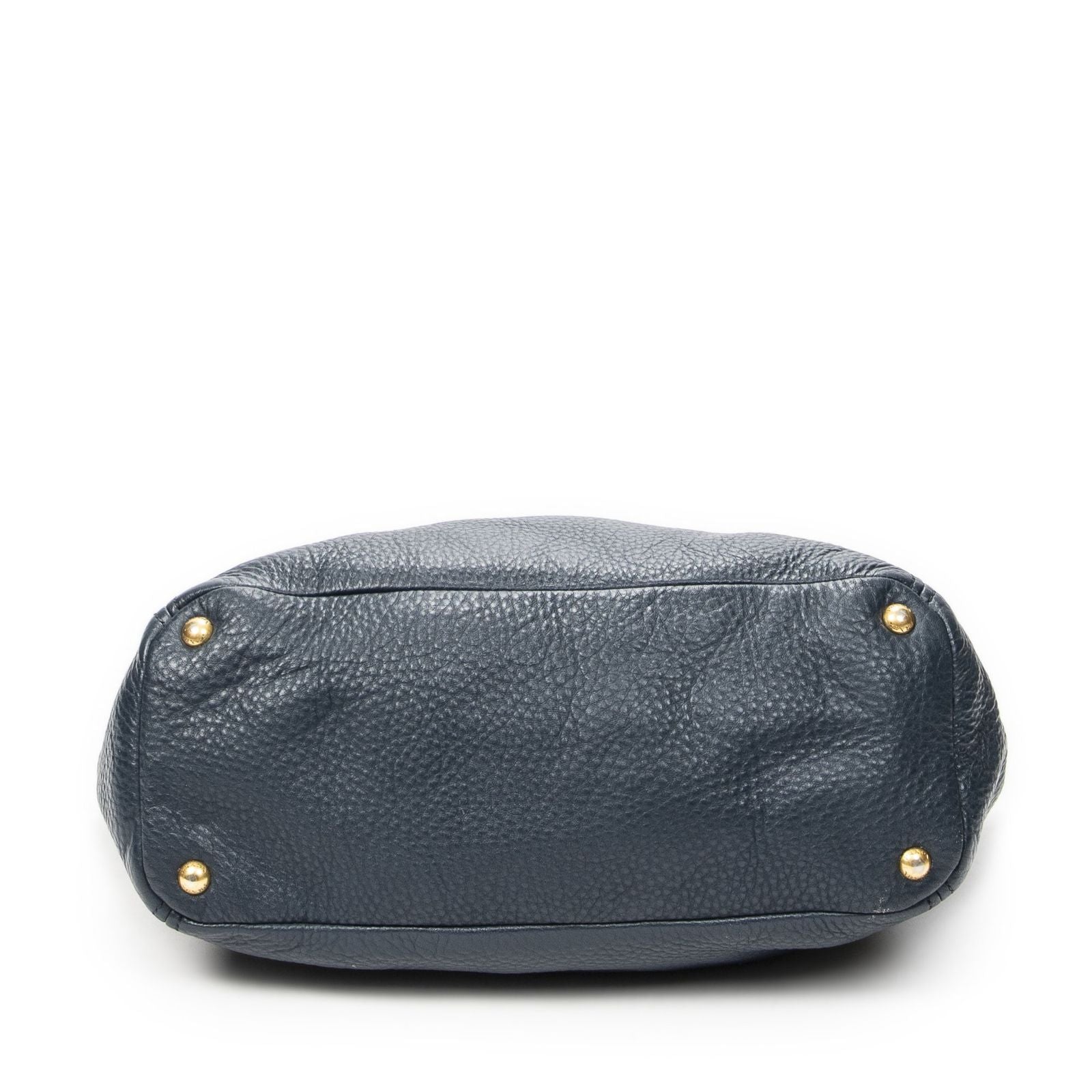 Prada Pocket Shopping Tote Dark Blue Vitello Phoenix — view 6