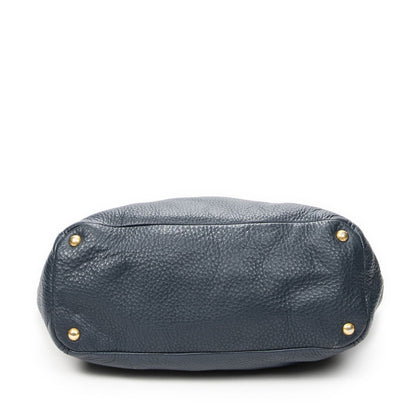 Prada Pocket Shopping Tote Dark Blue Vitello Phoenix — view 6