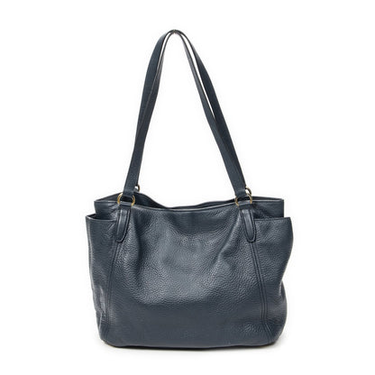 Prada Pocket Shopping Tote Dark Blue Vitello Phoenix — view 5