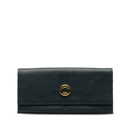 Celine Circle Logo Wallet Navy Leather