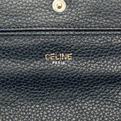 Celine Circle Logo Wallet Navy Leather — view 9