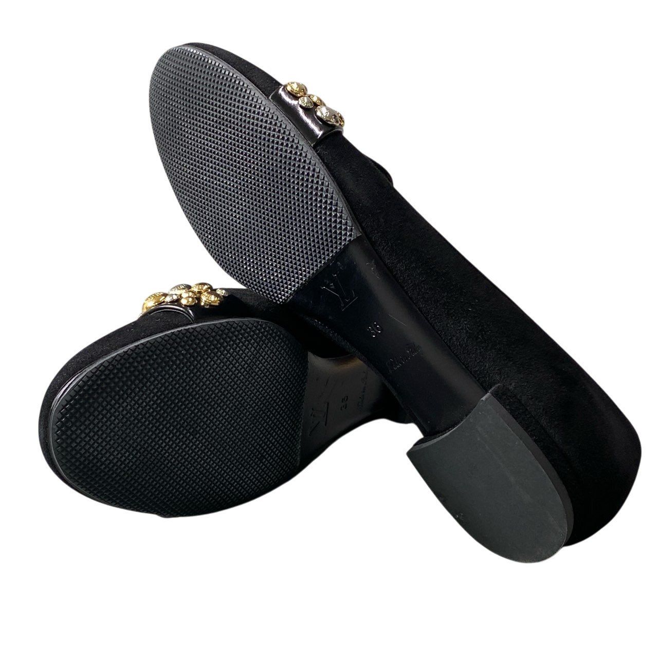 Louis Vuitton Studded Jewel Suede Loafers 36 Black Shoes — view 5