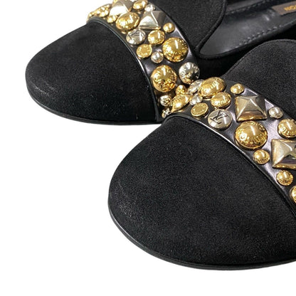 Louis Vuitton Studded Jewel Suede Loafers 36 Black Shoes — view 4