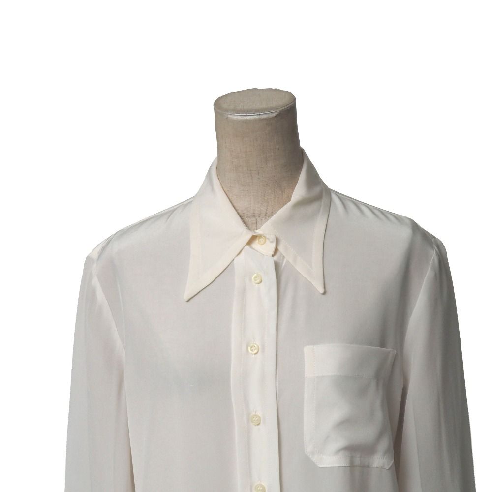 Miu Miu Long Sleeve Shirt 40 All Silk Blouse — view 3