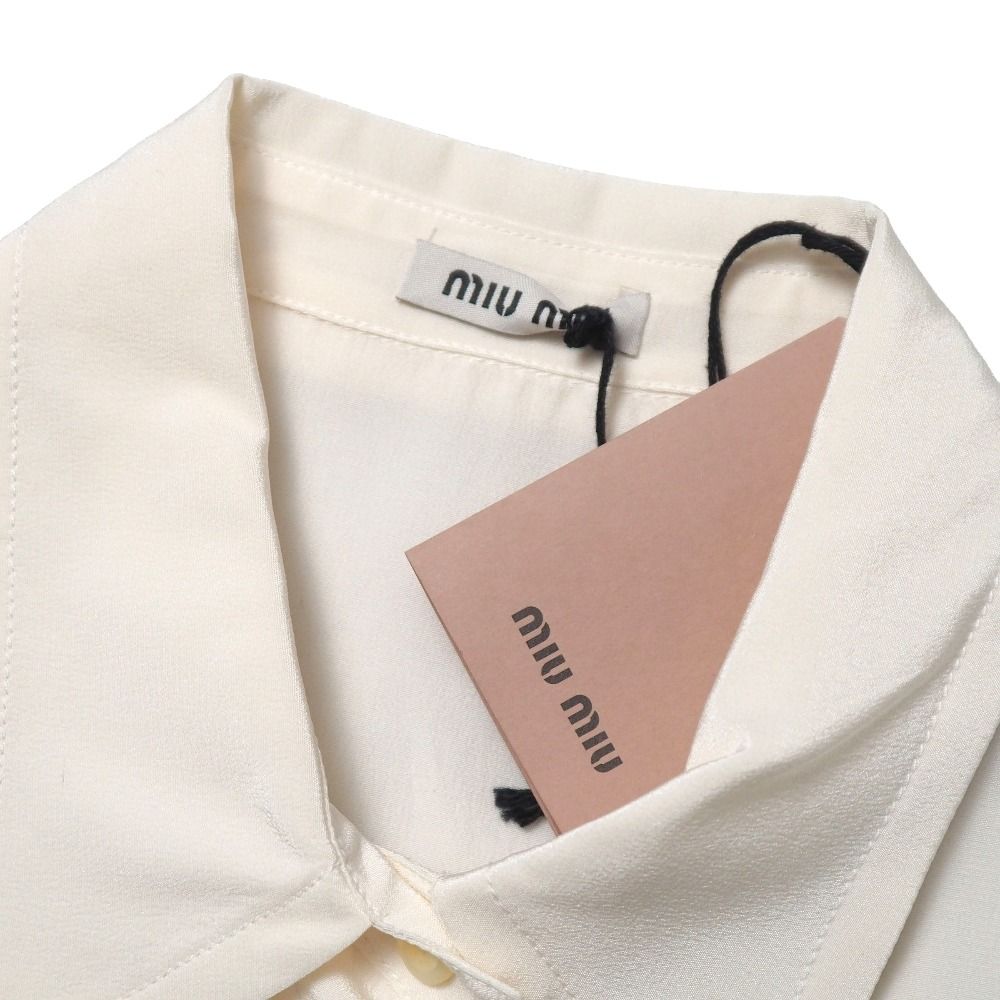 Miu Miu Long Sleeve Shirt 40 All Silk Blouse — view 5