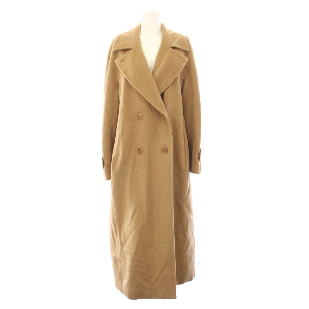 Max Mara Trench Coat Double Breasted Long Outer Camel Beige YT