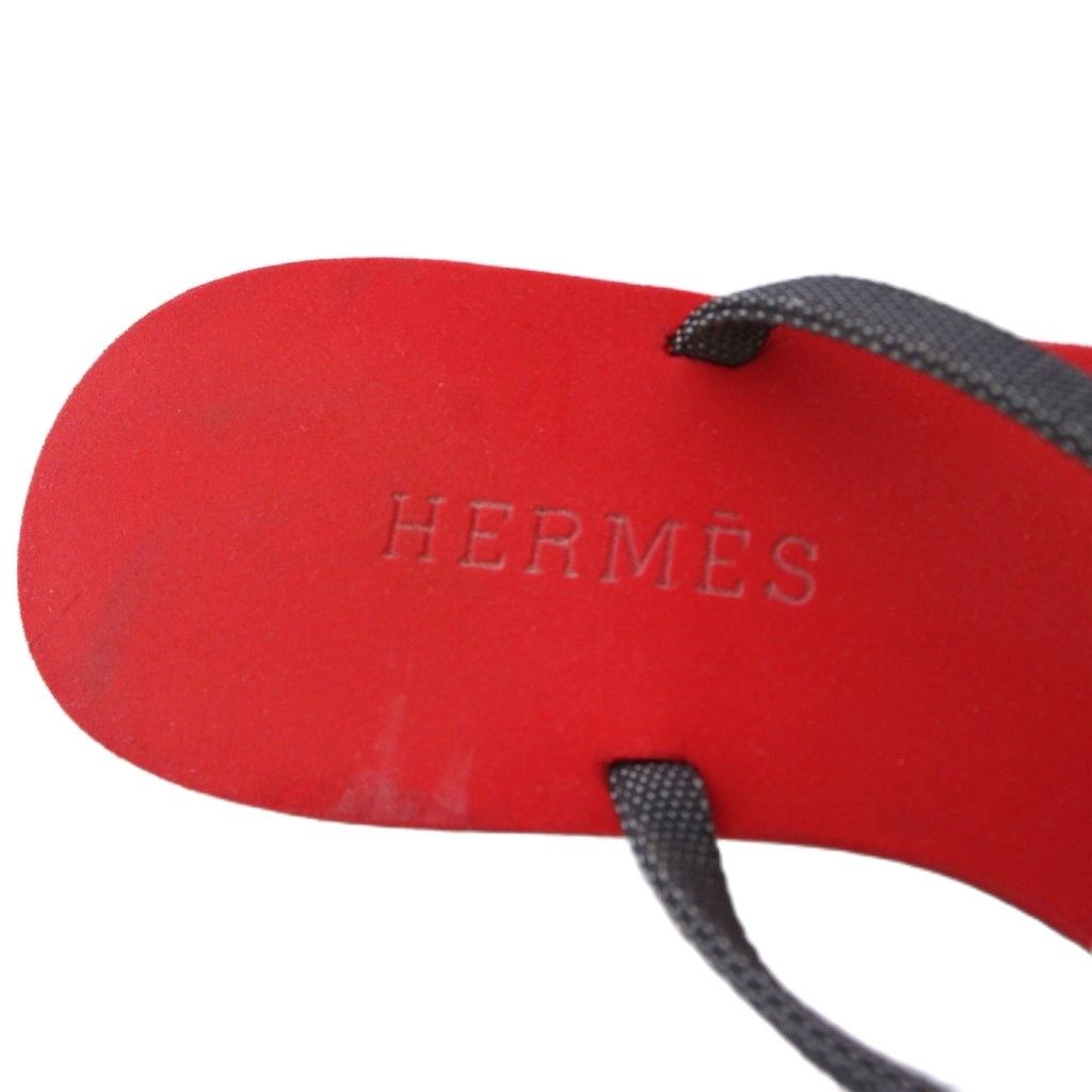 Hermes Caranella Beach Sandals Rubber Red YT — view 7
