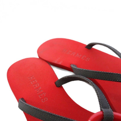 Hermes Caranella Beach Sandals Rubber Red YT — view 5