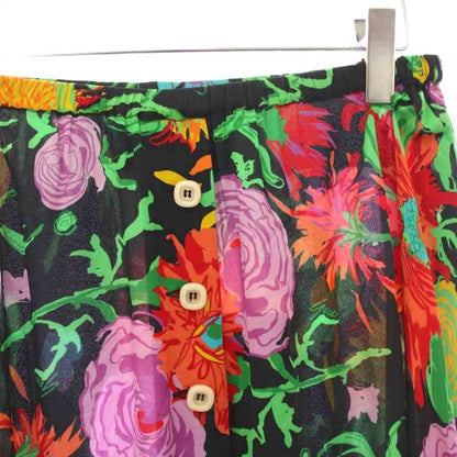 Gucci Ken Scott Flong Skirt Floral Pattern 38 Black — view 3