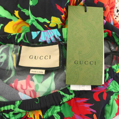 Gucci Ken Scott Flong Skirt Floral Pattern 38 Black — view 5
