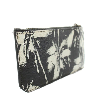 Saint Laurent Paris Coin Case Wallet with Card Pocket Leather Palm Tree Pattern — view 2