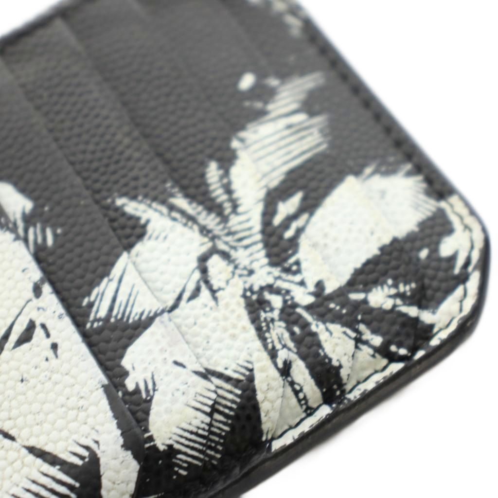 Saint Laurent Paris Coin Case Wallet with Card Pocket Leather Palm Tree Pattern — view 7