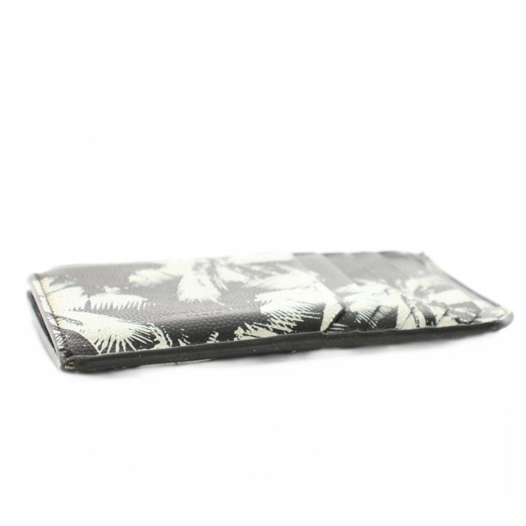 Saint Laurent Paris Coin Case Wallet with Card Pocket Leather Palm Tree Pattern — view 4