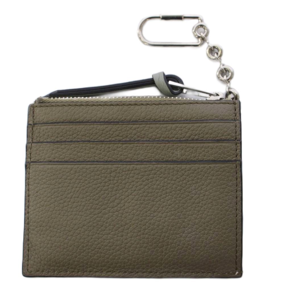 Loewe Square Coin Card Holder with Key Hook Calfskin Khaki — view 2