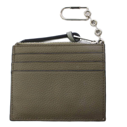 Loewe Square Coin Card Holder with Key Hook Calfskin Khaki — view 2