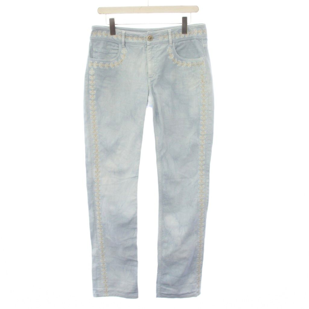 Chanel Denim Pants Jeans CC Logo Visual Button 40 Blue