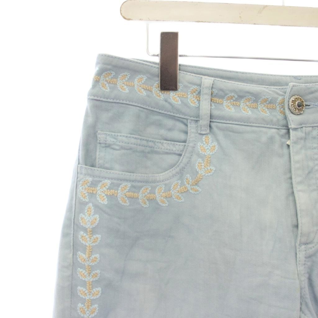 Chanel Denim Pants Jeans CC Logo Visual Button 40 Blue — view 3