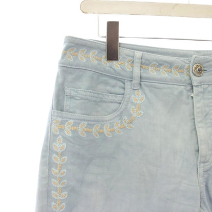 Chanel Denim Pants Jeans CC Logo Visual Button 40 Blue — view 3