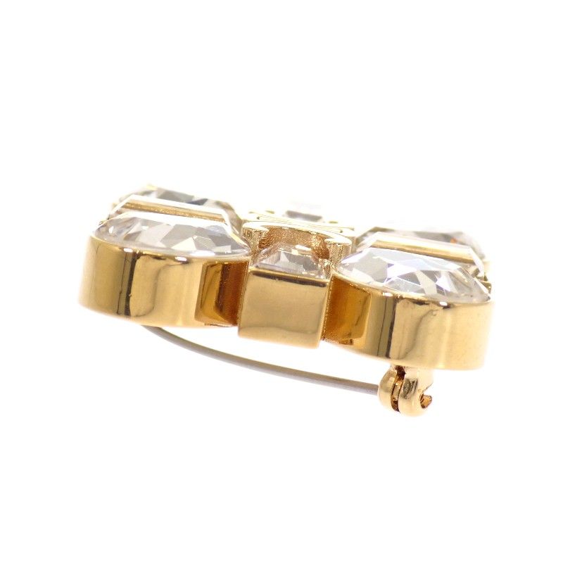 Celine Daisy Brooch Metal Gold Triomphe Crystal Flower — view 4