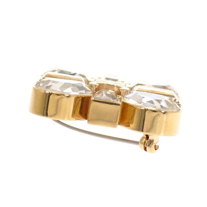 Celine Daisy Brooch Metal Gold Triomphe Crystal Flower — view 4