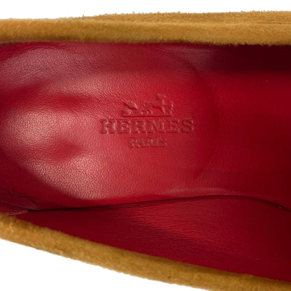 Hermes Loafers 35.5 Moccasins Royale Light Brown Silver Fringe Outsole Upholster — view 6