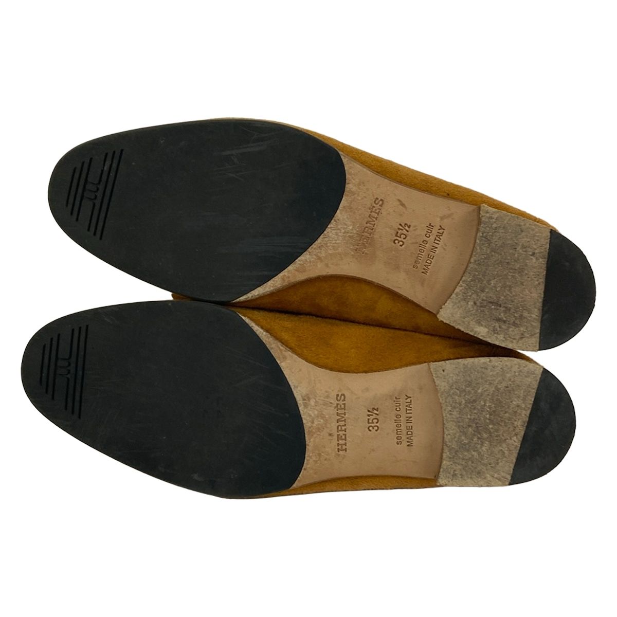 Hermes Loafers 35.5 Moccasins Royale Light Brown Silver Fringe Outsole Upholster — view 4