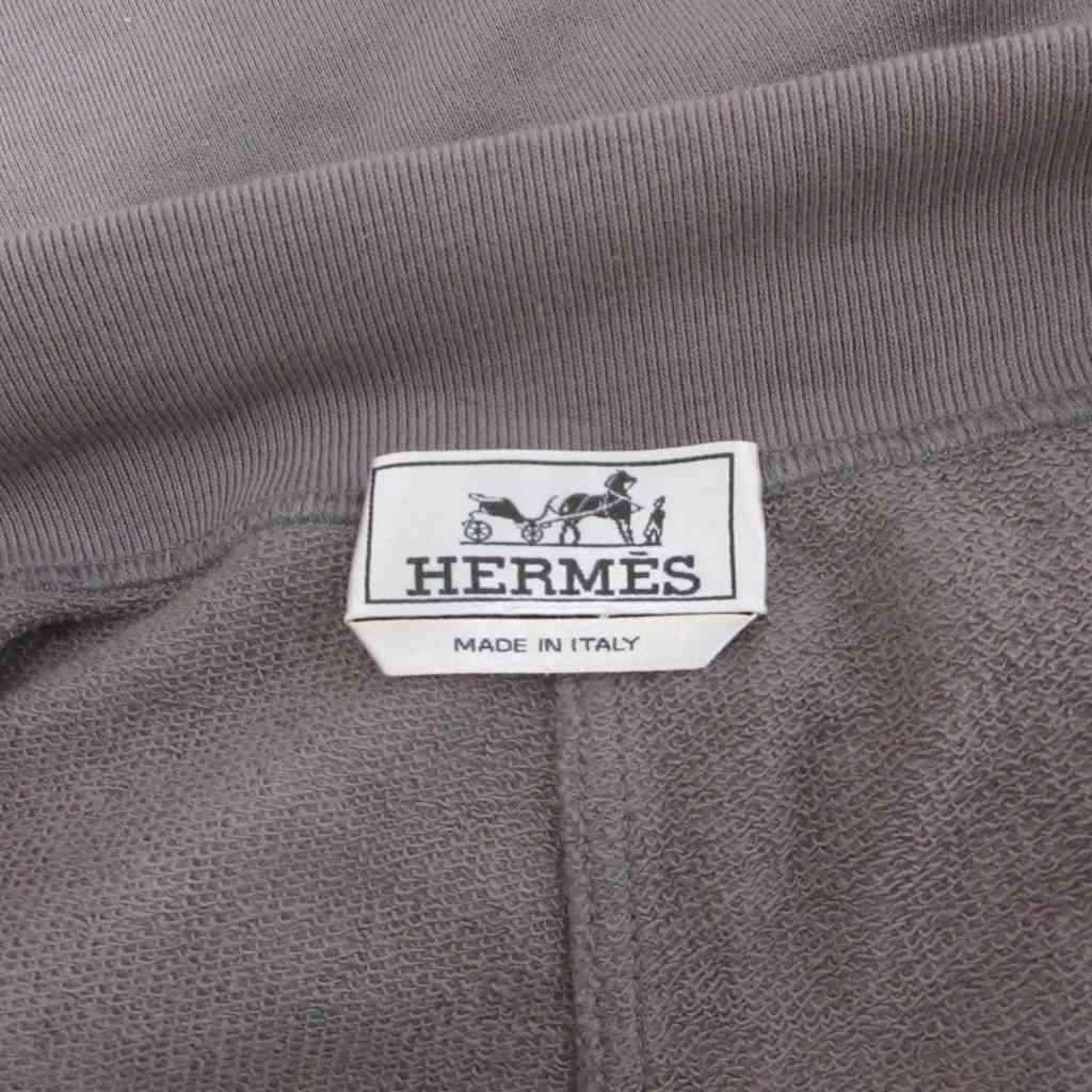 Hermes Tagged Side Line Sweatshirt Shorts Chopin Ha Pan Cotton Light Brown White — view 7