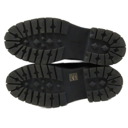 Hermes Hitch Logo Loafers Platform Moccasins Slip on Leather 37 Black — view 7