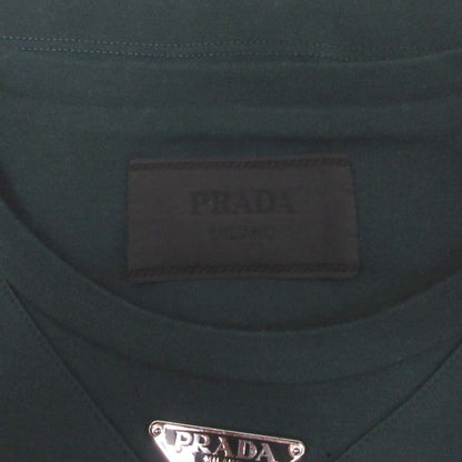 Prada Triangle Logo T-Shirt Short Sleeve Cotton XS Dark Green — view 5