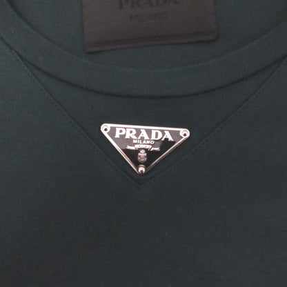 Prada Triangle Logo T-Shirt Short Sleeve Cotton XS Dark Green — view 6