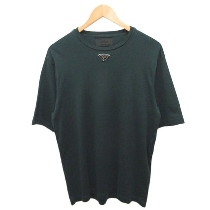Prada Triangle Logo T-Shirt Short Sleeve Cotton XS Dark Green