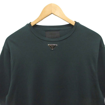 Prada Triangle Logo T-Shirt Short Sleeve Cotton XS Dark Green — view 3