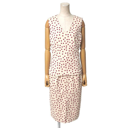 Dolce & Gabbana Set 42 Dot Pattern Sleeveless Blouse Skirt