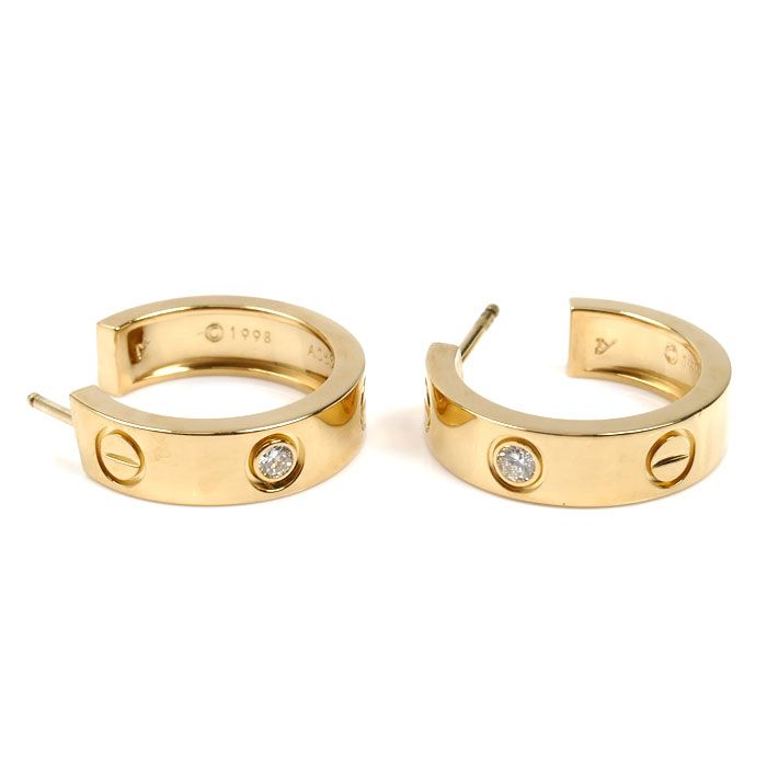 Cartier 18k Yellow Gold Love Earrings — view 4