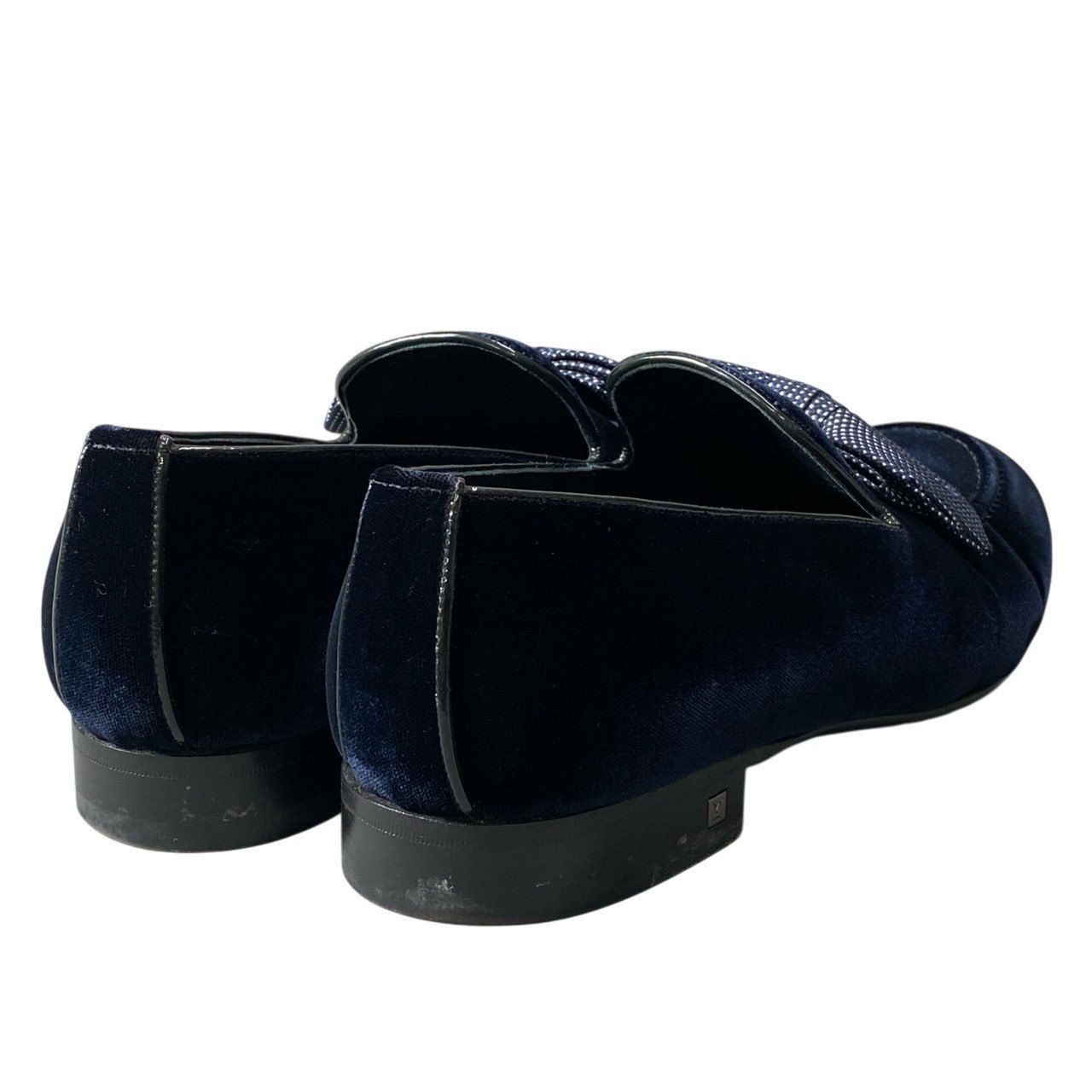 Louis Vuitton Opera Shoes LV Embroidery Ribbon 7.5 Dark Navy Velour Fabric — view 6