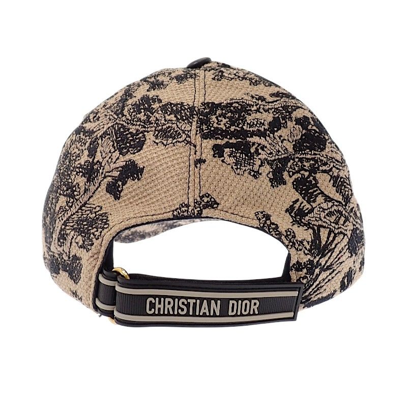 Dior Toile de Jouy D-player 58 Cap Cotton Beige Black Hat — view 5