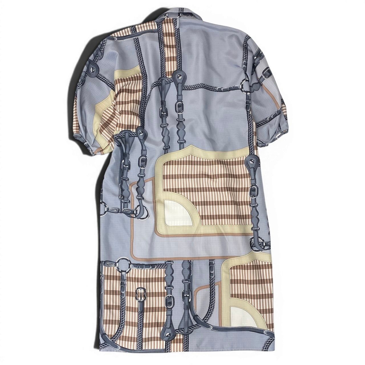 Hermes Coaching Remix Silk Kaftan Dress 38 Multicolor — view 3