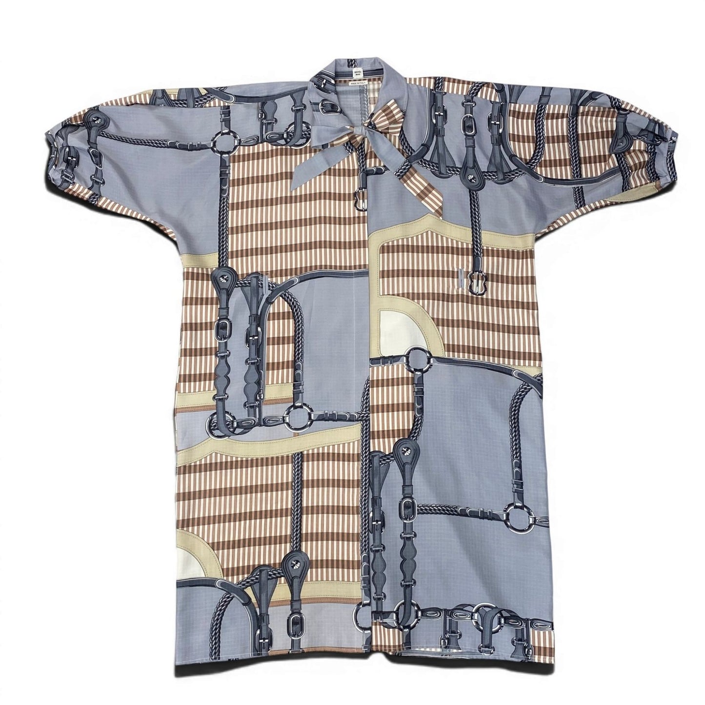 Hermes Coaching Remix Silk Kaftan Dress 38 Multicolor — view 4