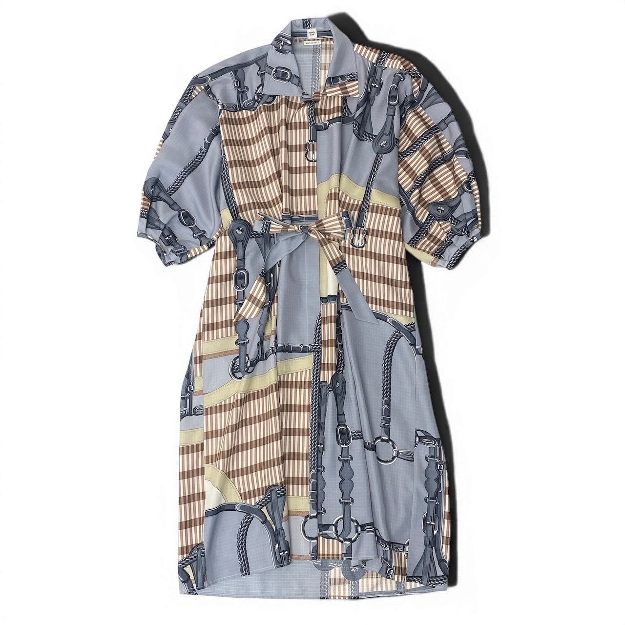 Hermes Coaching Remix Silk Kaftan Dress 38 Multicolor — view 2