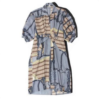 Hermes Coaching Remix Silk Kaftan Dress 38 Multicolor — view 2