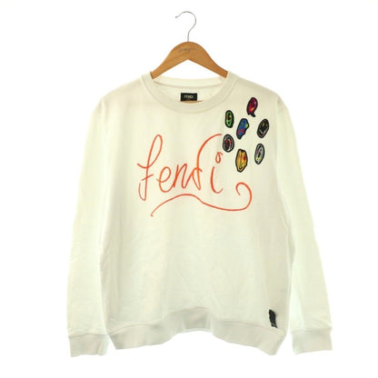 Fendi Art Multi Face Logo Sweatshirt XL White Multicolor ES